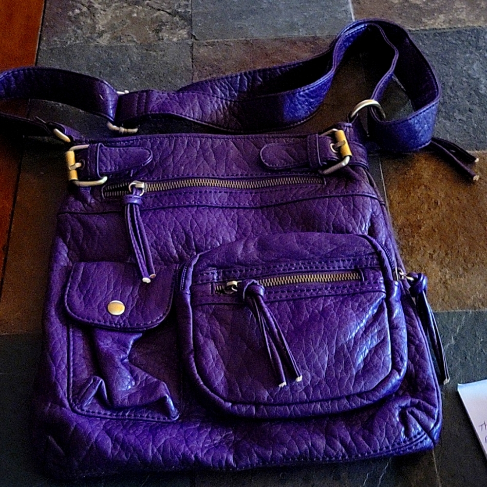 Medium dark purple super soft shoulder purse